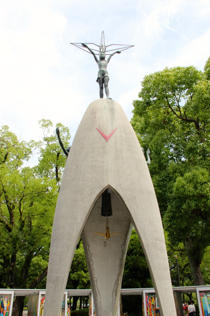 The Hiroshima Children's Memorial was built in honor of Sadako Sasaki,  a young girl who died of Leukemia from radiation, and the thousands of child victims of the atomic bomb dropped on Hiroshima.